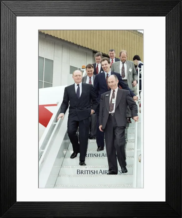 Framed Print : Labour leader Neil Kinnock visits the British Airways training centre at Heathrow Airport Framed Print : Labour leader Neil Kinnock visits the British Airways training centre at Heathrow Airport
