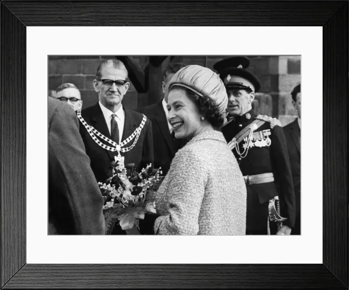 Framed Print : Queen Elizabeth II during the Royal visit to North West, Hale Parish Church