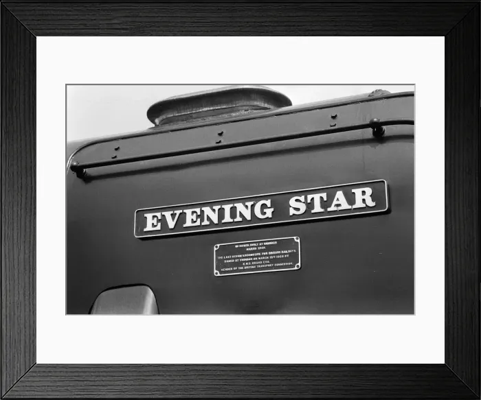 Framed Print : Evening Star train at Tyseley Locomotive Works, Birmingham Railway Museum. 4th June 1982 Framed Print : Evening Star train at Tyseley Locomotive Works, Birmingham Railway Museum. 4th June 1982