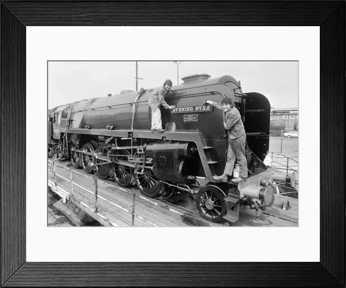 Framed Print : Evening Star train at Tyseley Locomotive Works, Birmingham Railway Museum. 4th June 1982 Framed Print : Evening Star train at Tyseley Locomotive Works, Birmingham Railway Museum. 4th June 1982
