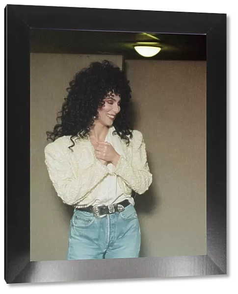 Cher, American singer backstage, ahead of her concert, Heart of Stone Tour
