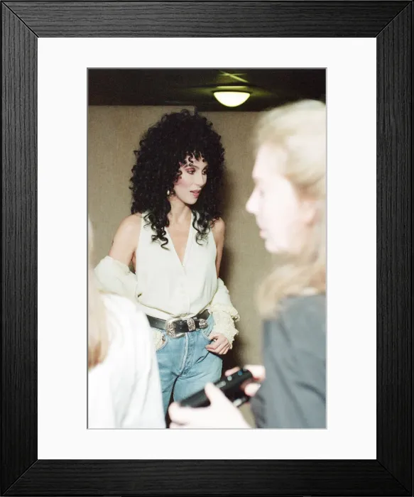 Framed Print : Cher, American singer backstage, ahead of her concert, Heart of Stone Tour Framed Print : Cher, American singer backstage, ahead of her concert, Heart of Stone Tour