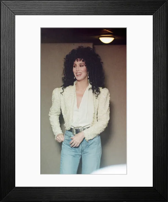 Framed Print : Cher, American singer backstage, ahead of her concert, Heart of Stone Tour