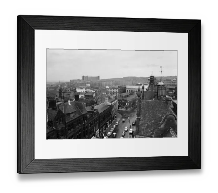 Framed Print : View of Park Hill flats, Sheffield, taken from the Town Hall. 21st August 1967