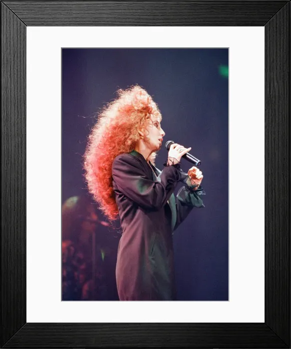 Framed Print : Cher, American singer, Love Hurts Tour, concert at Wembley Arena, London Framed Print : Cher, American singer, Love Hurts Tour, concert at Wembley Arena, London
