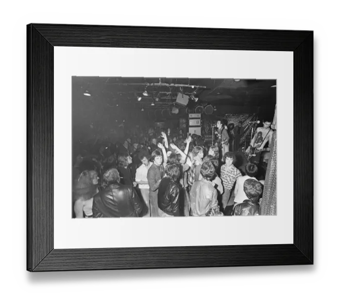 Framed Print : The Clash performing at The Rock Garden in Middlesbrough, 19th May 1977