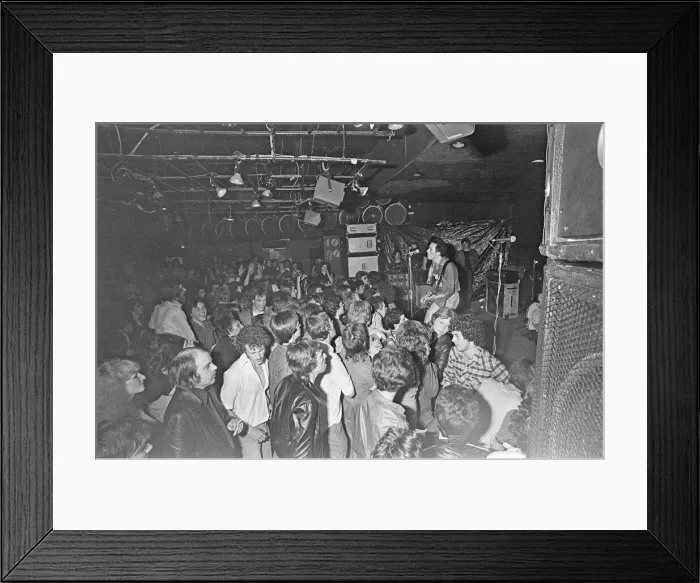 Framed Print : The Clash performing at The Rock Garden in Middlesbrough, 19th May 1977