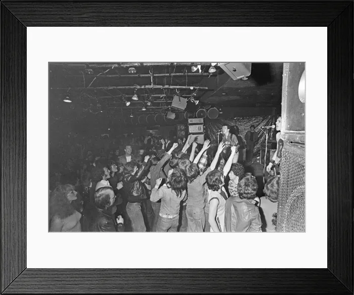Framed Print : The Clash performing at The Rock Garden in Middlesbrough, 19th May 1977
