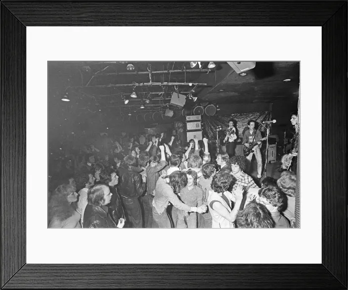 Framed Print : The Clash performing at The Rock Garden in Middlesbrough, 19th May 1977