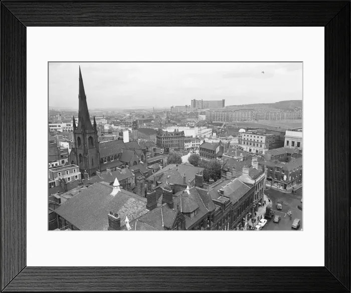 Framed Print : View of Park Hill flats, Sheffield, taken from the Town Hall. 21st August 1967