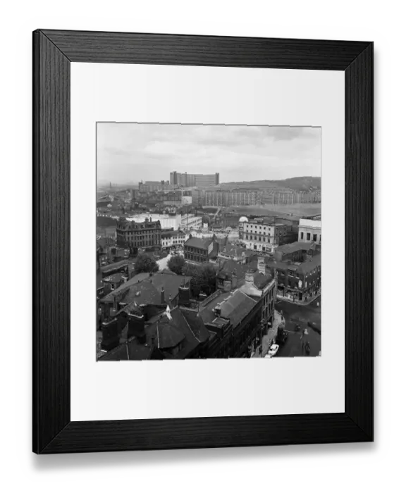 Framed Print : View of Park Hill flats, Sheffield, taken from the Town Hall. 21st August 1967