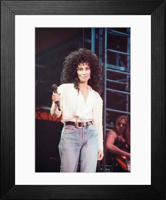 Framed Print : Cher, American singer, Heart of Stone Tour, concert at Wembley Arena, London Framed Print : Cher, American singer, Heart of Stone Tour, concert at Wembley Arena, London
