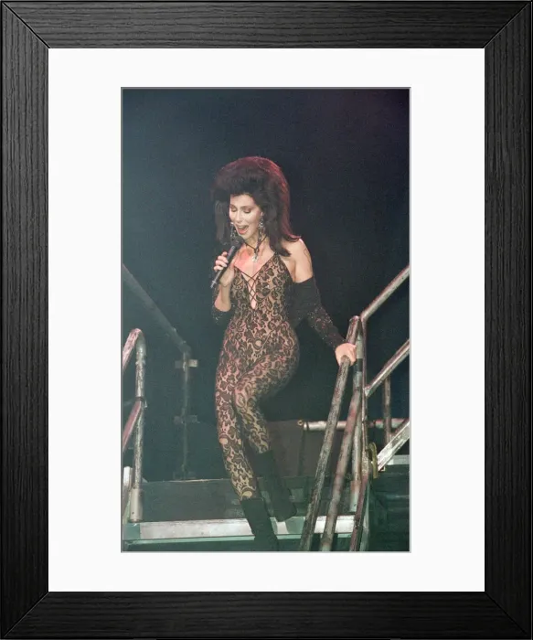 Framed Print : Cher, American singer performing on stage, during Heart of Stone Tour Framed Print : Cher, American singer performing on stage, during Heart of Stone Tour