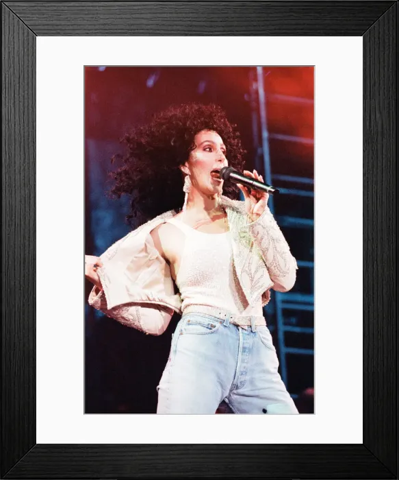 Framed Print : Cher, American singer, Heart of Stone Tour, concert at the Point Theatre, Dublin, Ireland