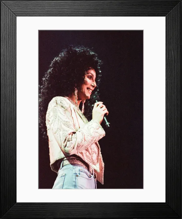 Framed Print : Cher, American singer, Heart of Stone Tour, concert at the Point Theatre, Dublin, Ireland