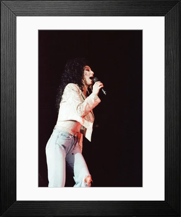 Framed Print : Cher, American singer, Heart of Stone Tour, concert at the Point Theatre, Dublin, Ireland