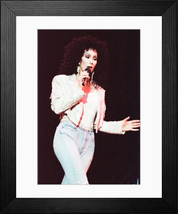 Framed Print : Cher, American singer, Heart of Stone Tour, concert at the Point Theatre, Dublin, Ireland