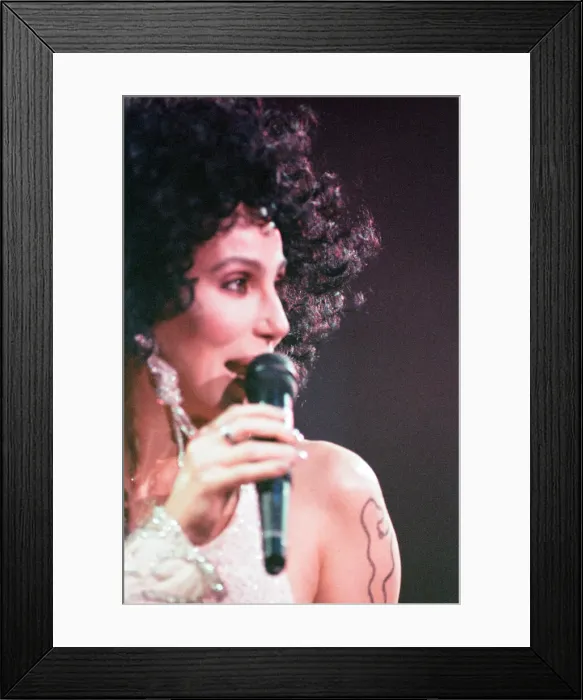 Framed Print : Cher, American singer, Heart of Stone Tour, concert at the Point Theatre, Dublin, Ireland