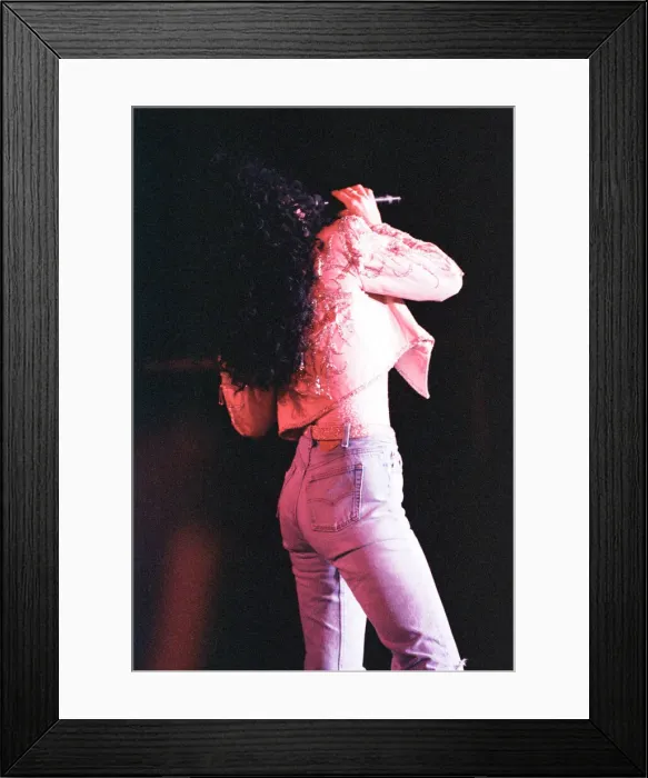 Framed Print : Cher, American singer, Heart of Stone Tour, concert at the Point Theatre, Dublin, Ireland Framed Print : Cher, American singer, Heart of Stone Tour, concert at the Point Theatre, Dublin, Ireland