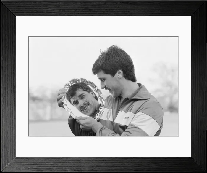 Framed Print : David Seaman, Goalkeeper, with his Young Player Of The Month Award for December 1985 Framed Print : David Seaman, Goalkeeper, with his Young Player Of The Month Award for December 1985