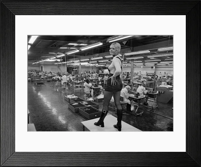 Framed Print : Workers in hot pants at Dewhirst, Redcar. 1971 Framed Print : Workers in hot pants at Dewhirst, Redcar. 1971