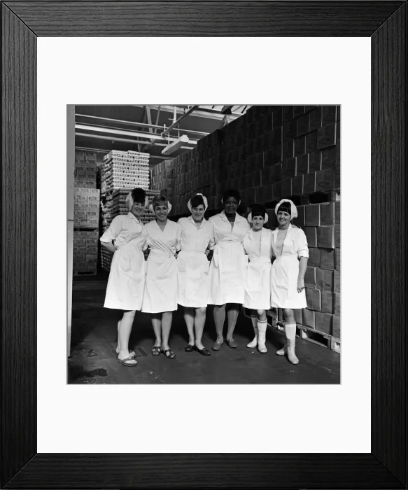 Framed Print : Batchelors food factory, Wadsley Bridge, Sheffield. L-R Beatrice Burn, 24 Framed Print : Batchelors food factory, Wadsley Bridge, Sheffield. L-R Beatrice Burn, 24