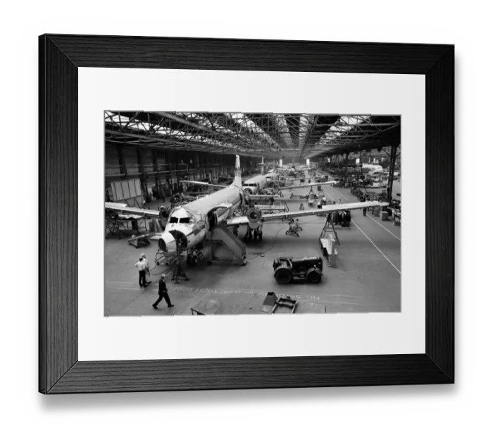 Framed Print : Production of the Hawker Siddeley 748 at Woodford Aerodrome, Greater Manchester