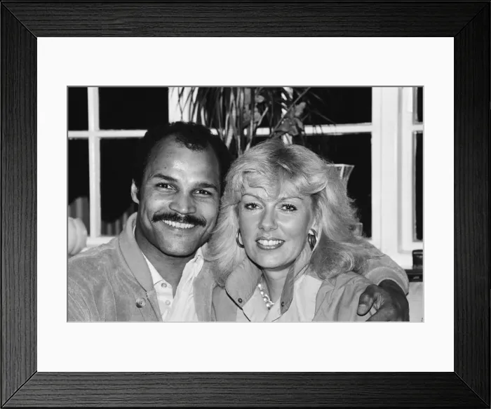 Framed Print : Ex-World Boxing Champion John Conteh at home with wife Veronica. 5th October 1984 Framed Print : Ex-World Boxing Champion John Conteh at home with wife Veronica. 5th October 1984