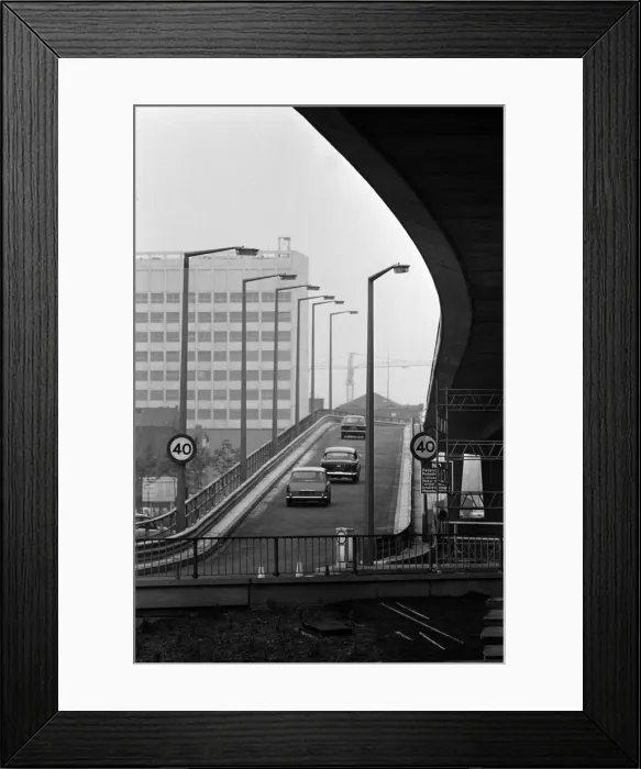 Framed Print : View of the new Mancunian Way motorway. 12th June 1967 Framed Print : View of the new Mancunian Way motorway. 12th June 1967