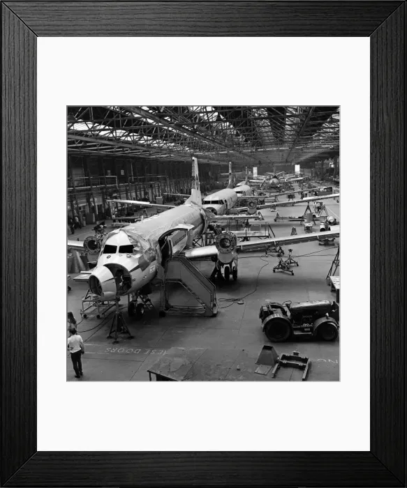 Framed Print : Production of the Hawker Siddeley 748 at Woodford Aerodrome, Greater Manchester
