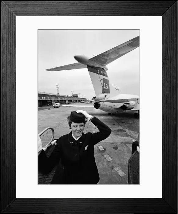 Framed Print : Air Hostess Moira Nuttall, 22, of Poulton-le-Fylde, Lancashire Framed Print : Air Hostess Moira Nuttall, 22, of Poulton-le-Fylde, Lancashire