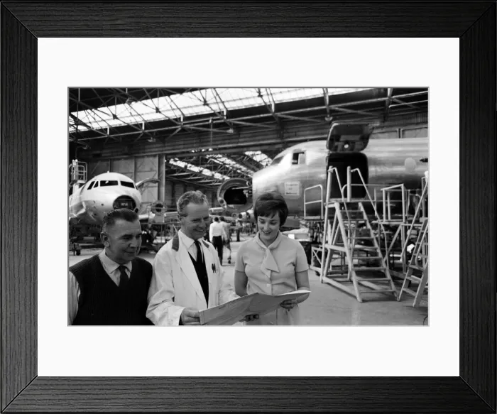 Framed Print : Production of the Hawker Siddeley 748 at Woodford Aerodrome, Greater Manchester Framed Print : Production of the Hawker Siddeley 748 at Woodford Aerodrome, Greater Manchester