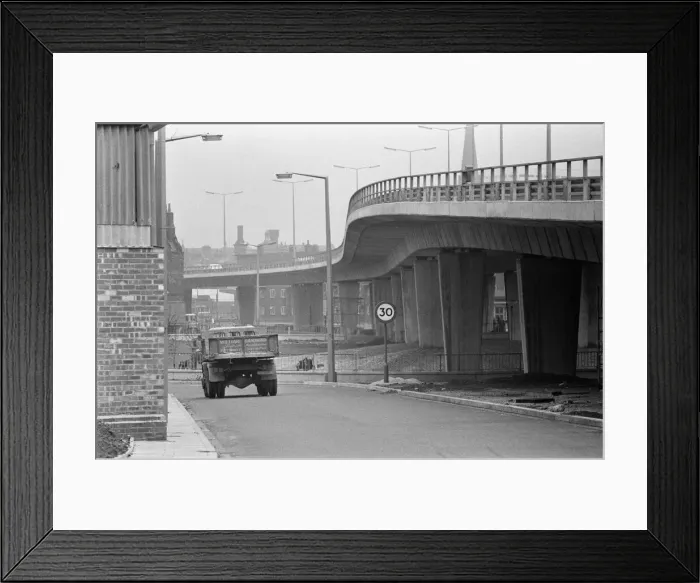 Framed Print : View of the new Mancunian Way motorway. 12th June 1967 Framed Print : View of the new Mancunian Way motorway. 12th June 1967