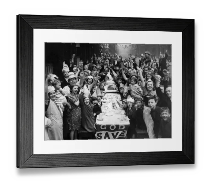 Framed Print : Picture shows the childrens street party in Mawson Street, Ardwick Green