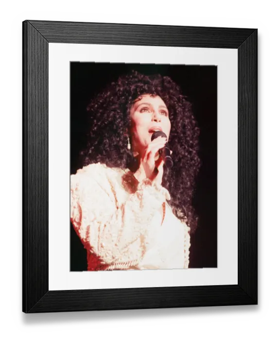 Framed Print : Cher, American singer, Heart of Stone Tour, concert at the NEC Arena, Birmingham Framed Print : Cher, American singer, Heart of Stone Tour, concert at the NEC Arena, Birmingham