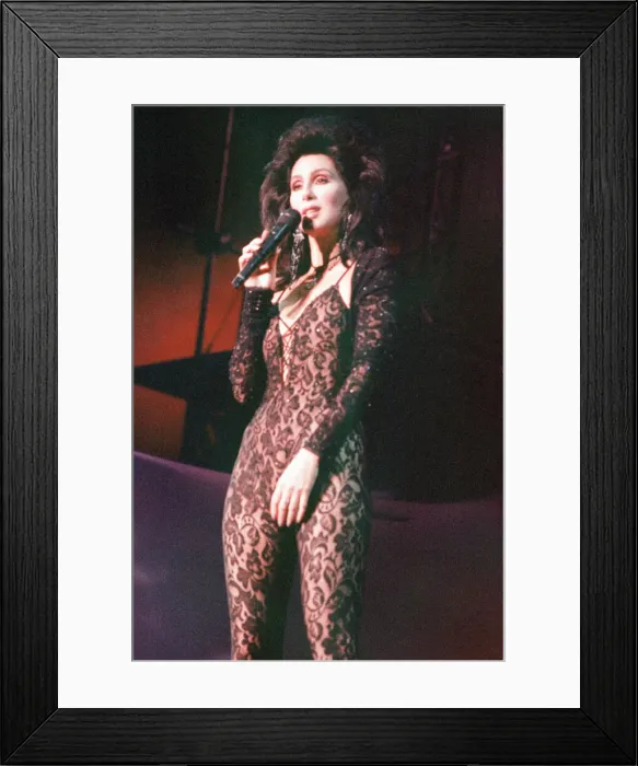 Framed Print : Cher, American singer, Heart of Stone Tour, concert at the NEC Arena, Birmingham Framed Print : Cher, American singer, Heart of Stone Tour, concert at the NEC Arena, Birmingham