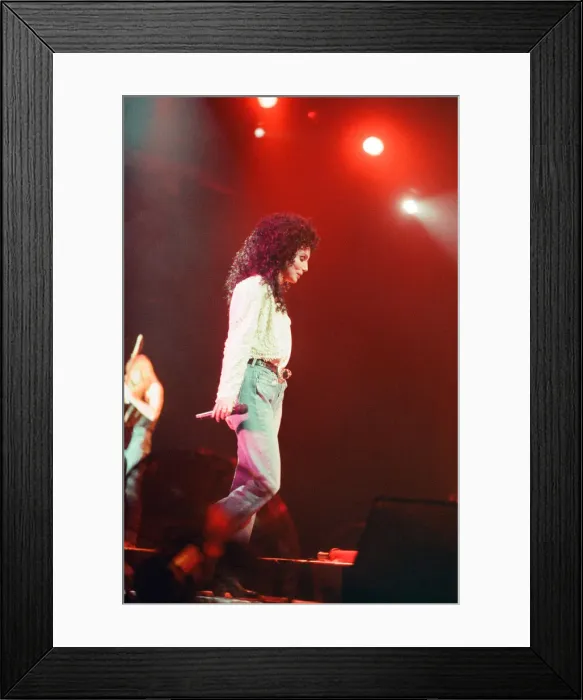 Framed Print : Cher, American singer, Heart of Stone Tour, concert at the NEC Arena, Birmingham Framed Print : Cher, American singer, Heart of Stone Tour, concert at the NEC Arena, Birmingham