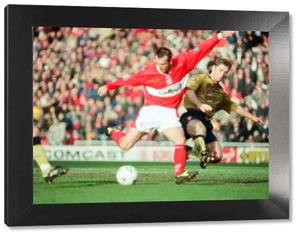 Marco Branca scores the first goal for Middlesbrough against Sunderland at The Riverside