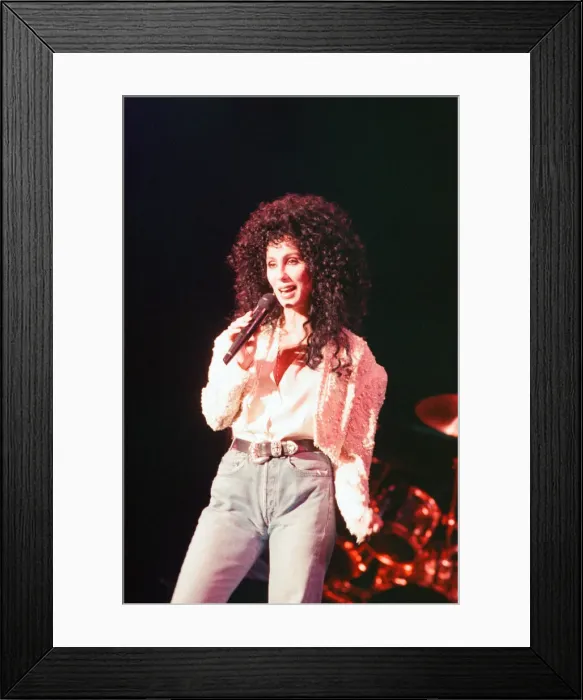 Framed Print : Cher, American singer, Heart of Stone Tour, concert at the NEC Arena, Birmingham Framed Print : Cher, American singer, Heart of Stone Tour, concert at the NEC Arena, Birmingham