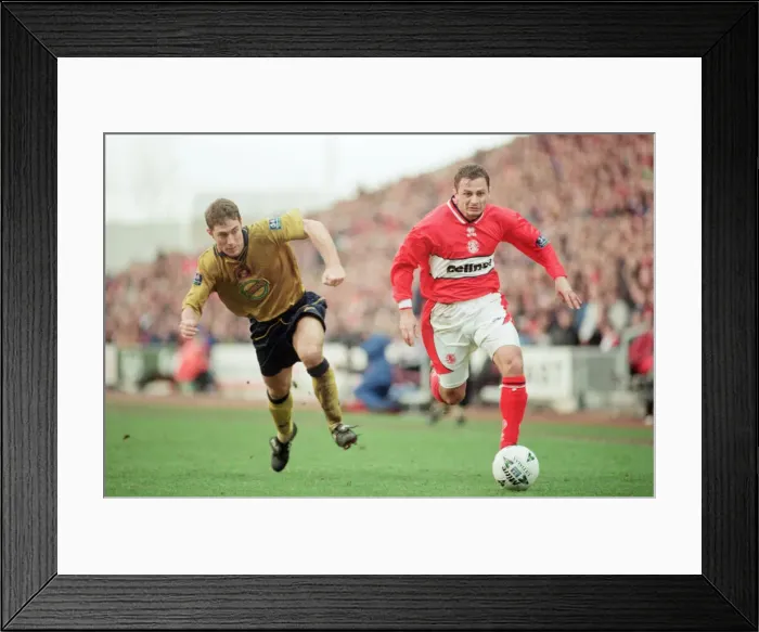 Framed Print : Middlesbrough against Sunderland at The Riverside Stadium, Middlesbrough