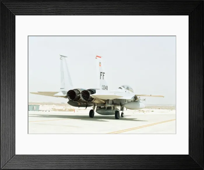 Framed Print : US Air Force F16 at Dhahran Air Base, Saudi Arabia, September 1990 Framed Print : US Air Force F16 at Dhahran Air Base, Saudi Arabia, September 1990