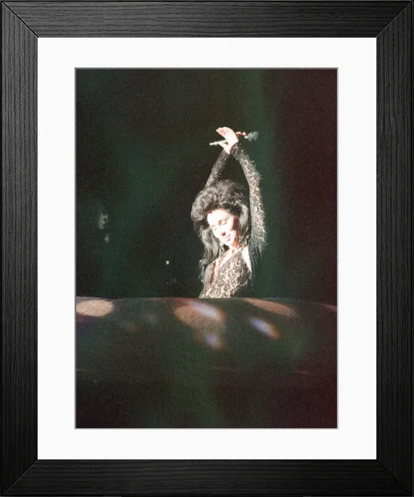 Framed Print : Cher, American singer, Heart of Stone Tour, concert at the NEC Arena, Birmingham Framed Print : Cher, American singer, Heart of Stone Tour, concert at the NEC Arena, Birmingham