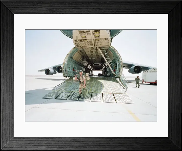 Framed Print : Lockheed C-5 Galaxy US Air Force military transport aircraft at Dhahran Air Base Framed Print : Lockheed C-5 Galaxy US Air Force military transport aircraft at Dhahran Air Base