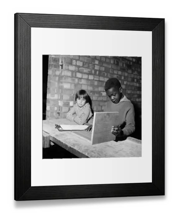 Framed Print : Children doing woodwork at Birmingham Art Centre, Birmingham, West Midlands Framed Print : Children doing woodwork at Birmingham Art Centre, Birmingham, West Midlands