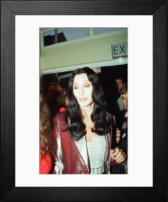 Framed Print : Cher, American singer and actress, at the Look Ahead hostel project in Dock Street Framed Print : Cher, American singer and actress, at the Look Ahead hostel project in Dock Street