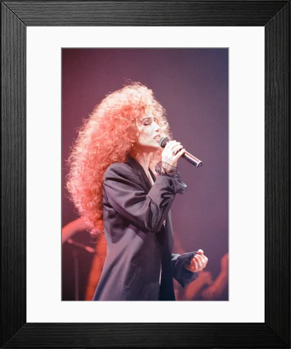 Framed Print : Cher, American singer, Love Hurts Tour, concert at Wembley Arena, London Framed Print : Cher, American singer, Love Hurts Tour, concert at Wembley Arena, London