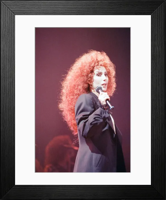 Framed Print : Cher, American singer, Love Hurts Tour, concert at Wembley Arena, London