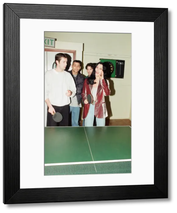 Framed Print : Cher, American singer and actress, at the Look Ahead hostel project in Dock Street