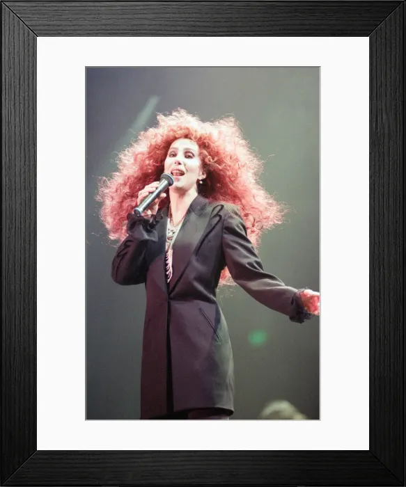 Framed Print : Cher, American singer, Love Hurts Tour, concert at NEC Arena, Birmingham Framed Print : Cher, American singer, Love Hurts Tour, concert at NEC Arena, Birmingham