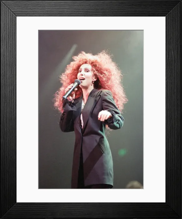 Framed Print : Cher, American singer, Love Hurts Tour, concert at NEC Arena, Birmingham Framed Print : Cher, American singer, Love Hurts Tour, concert at NEC Arena, Birmingham